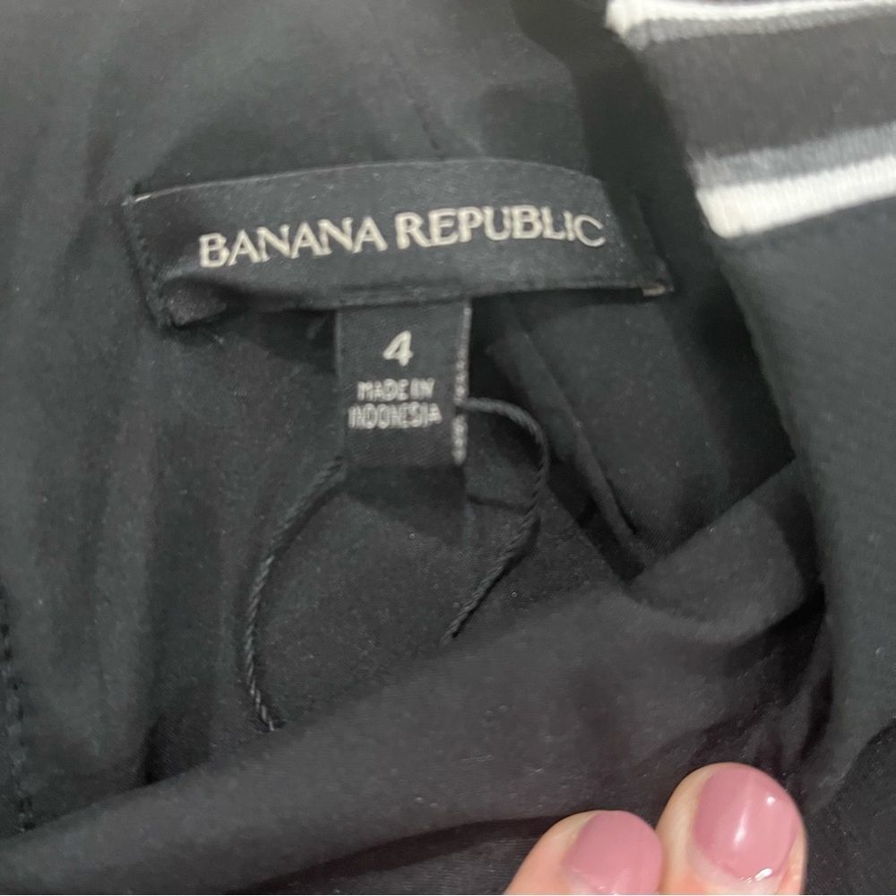 Banana Republic Womens 4 Black Side Stripe Mini Shift Mod Dress - Picture 9 of 9